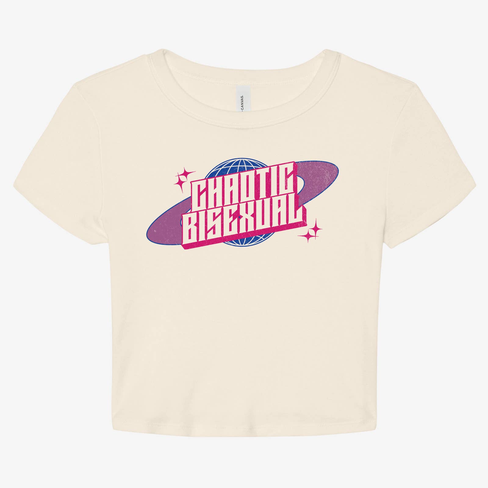 Lucky Luna Apparel - Wholesale Screen Printed T-Shirt - Women's - Retro Bisexual Baby Tee2