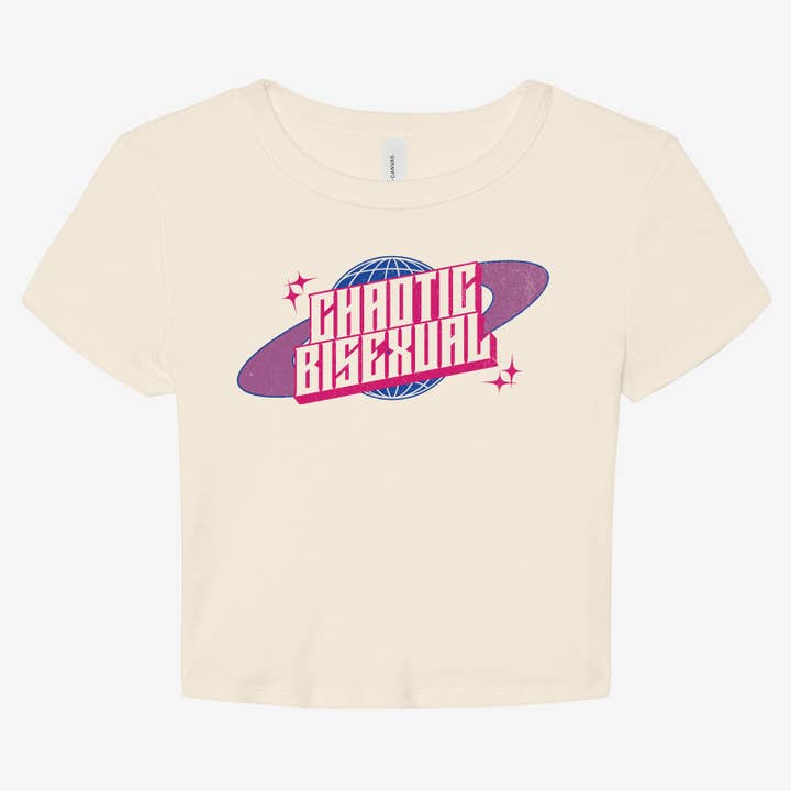 Lucky Luna Apparel - Wholesale Screen Printed T-Shirt - Women's - Retro Bisexual Baby Tee2