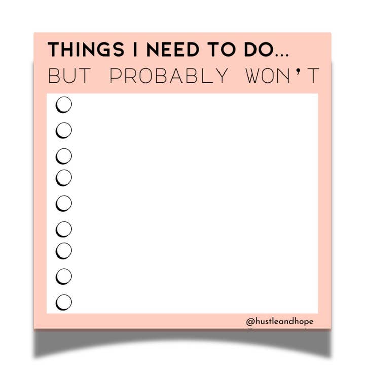 Things I Need to Do Sticky Note for wholesale by Hustle & Hope