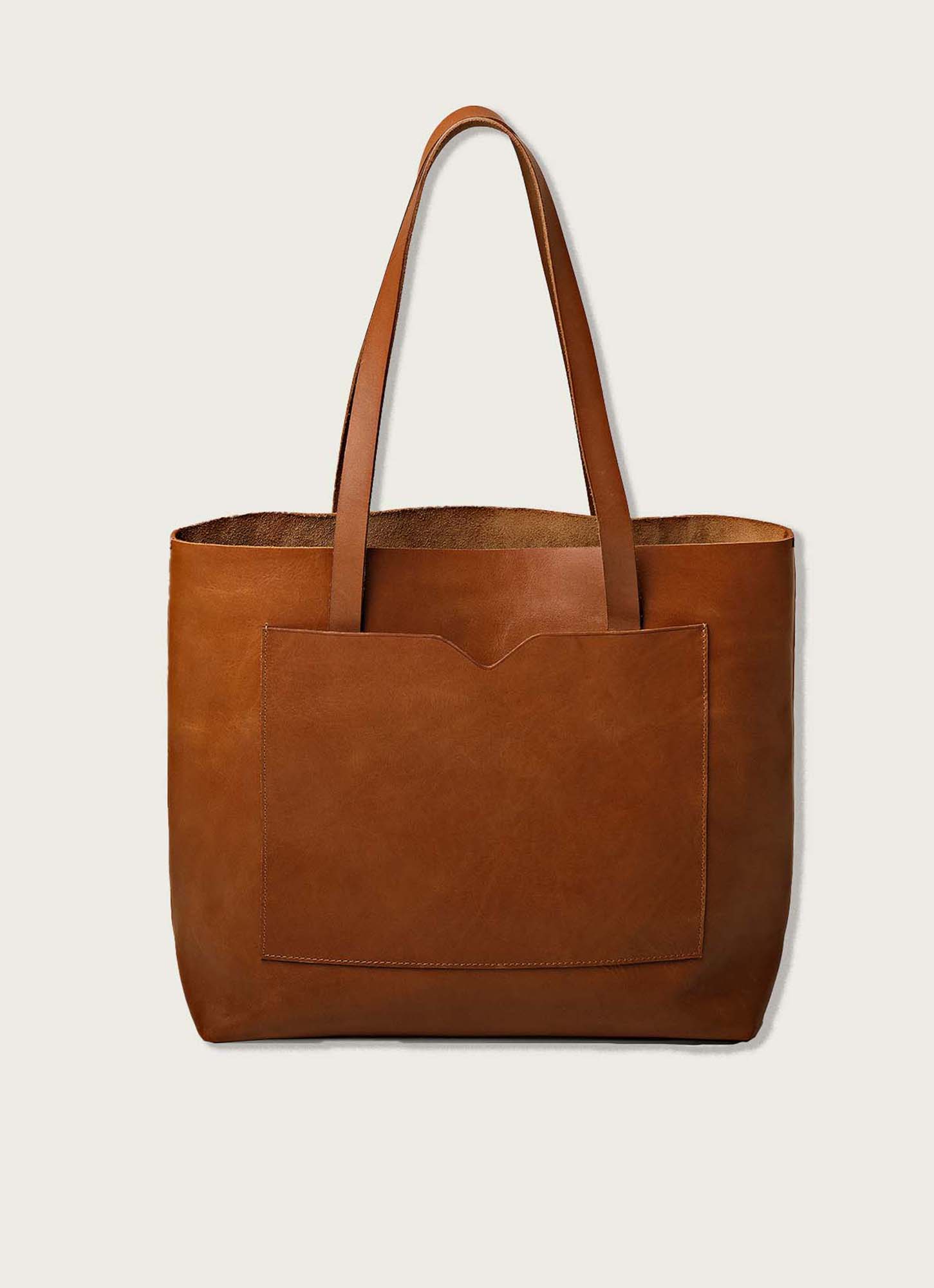 WP Standard - Wholesale Tote Bag - Women's - Leather raw edge wide tote bag0