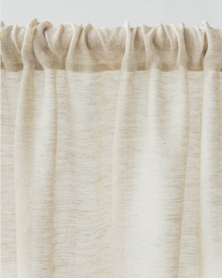 MagicLinen (We handle U.S. import procedures for you) - Wholesale Curtain - Sheer Rod Pocket Linen Curtain Panel in Natural melange5