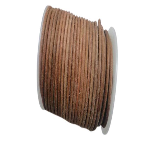 Cordón de cuero redondo 4mm - Natural oscuro peludo para venta al por mayor de Sun Enterprises B.V.