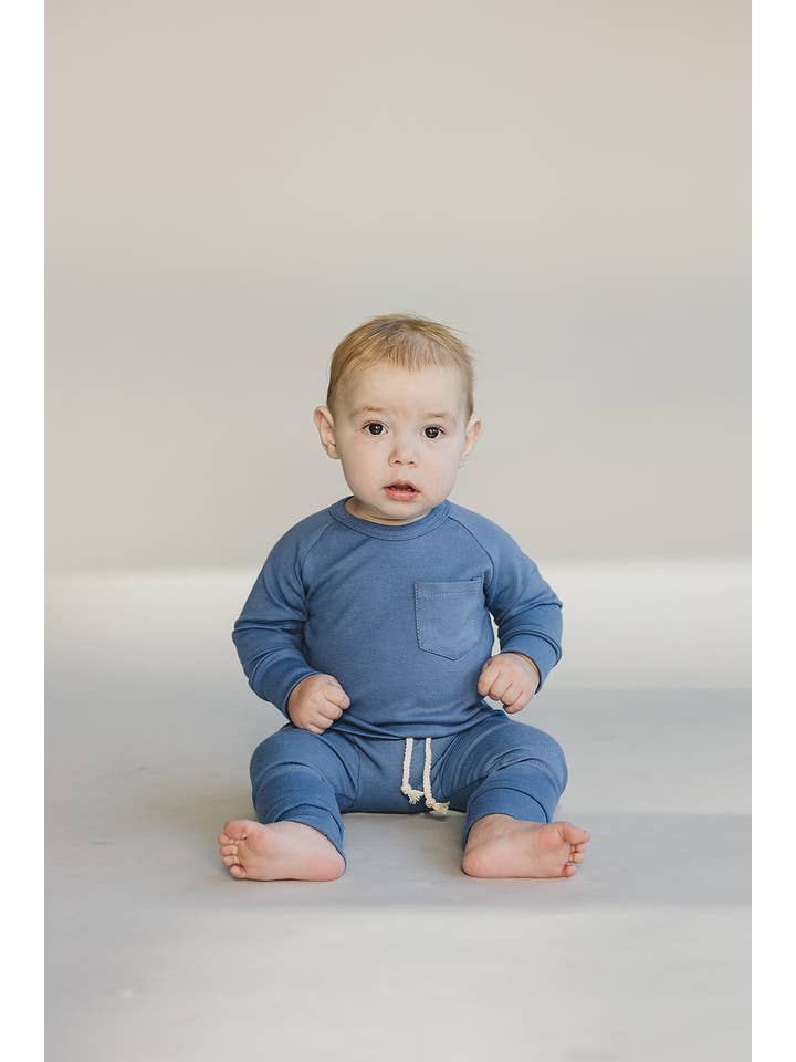 Lucky Panda Kids - Venta al por mayor Conjuntos de ropa cómoda - Niños - Conjunto de descanso | Azul océano8