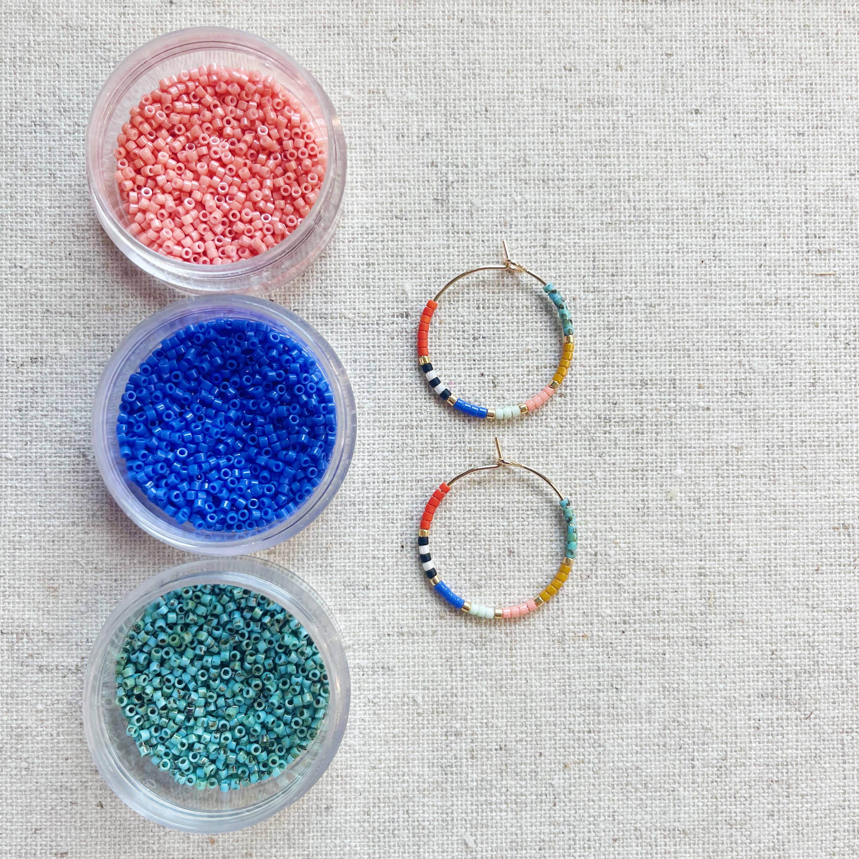 Girls Day Out by Amy Houston - Wholesale Hoop Earrings - Amalfi // gold filled  miyuki glass beaded hoops 2