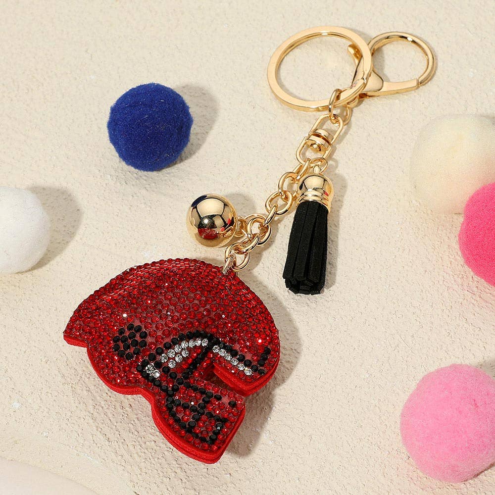 Sensibling Corp. - Wholesale Keychain - Women's - Bling Studded Football Helmet Keychain / Bag Charm7