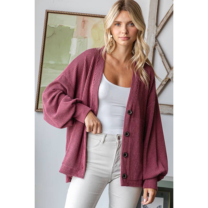 Solid Rib Drop Shoulder Button Balloon Sleeve Cardigan T5745 and other Purchase Wholesale e4545. Free Returns & Net 60 Terms on Faire trending on Faire.