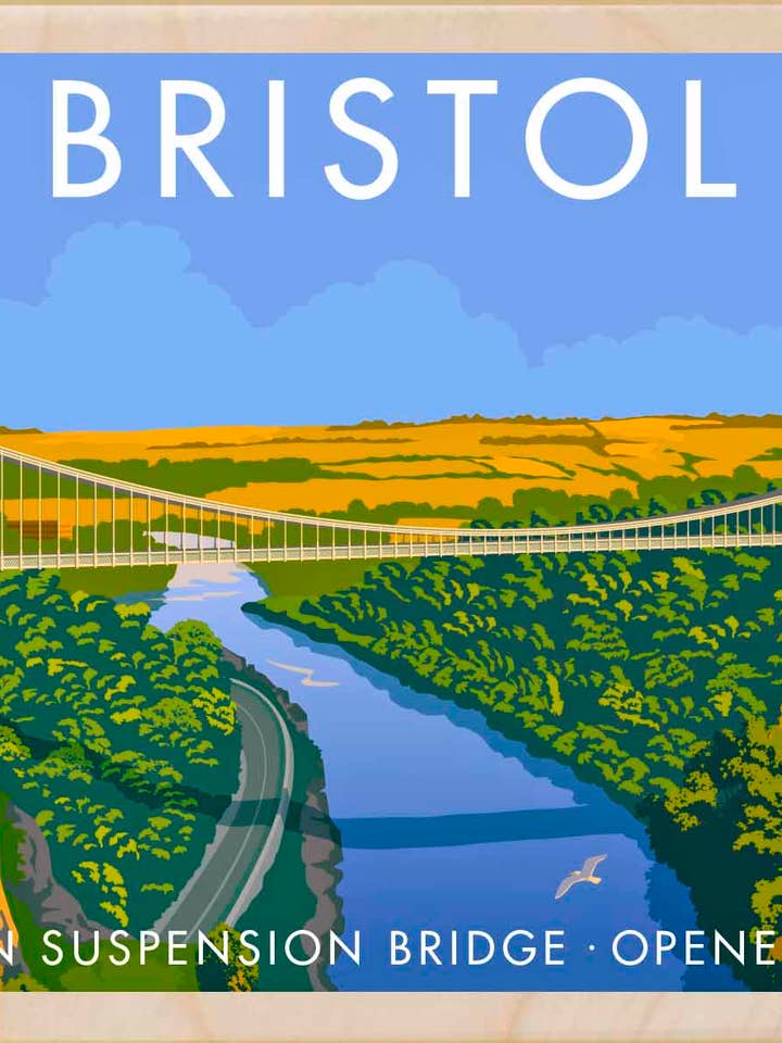 Clifton Bridge, Bristol - Eco-friendly cards & magnets for wholesale by THE WOODEN POSTCARD COMPANY