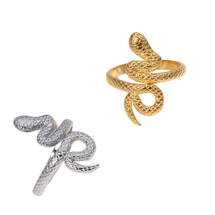 Gemscape UK - Wholesale Cocktail/Statement Ring - Silver Snake Winding Shape Vintage Open Ring - Street Style2