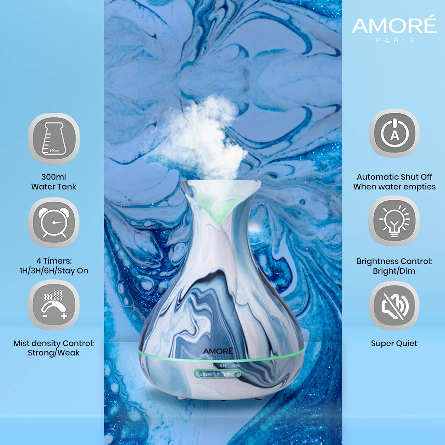 Extreme Fit Wholesale - Wholesale Electronic Diffuser - XTF X AMORÉ AQUA Aromatherapy Diffuser - 300ml11