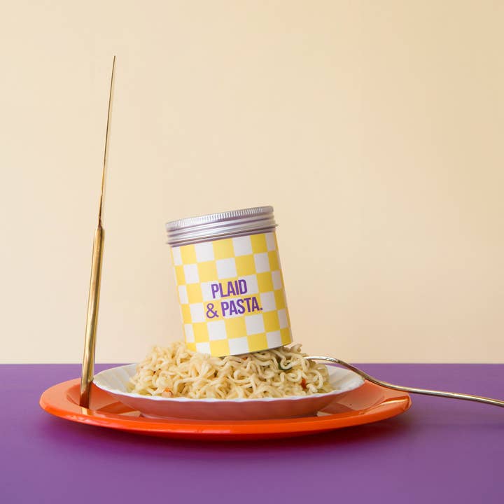 Vegan Candle - Soy Wax - Plaid & Pasta for wholesale by MARGO