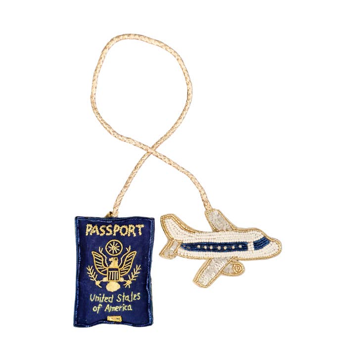 Passport & Plane Bag Charm for wholesale by Beth Ladd Collections