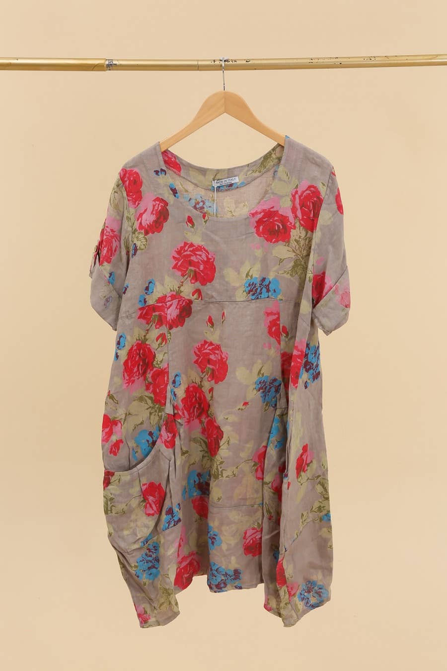 la maison des fibres naturelles – wholesale Klänning - Dam – Klänning i 100 % linne med blommönster 324010