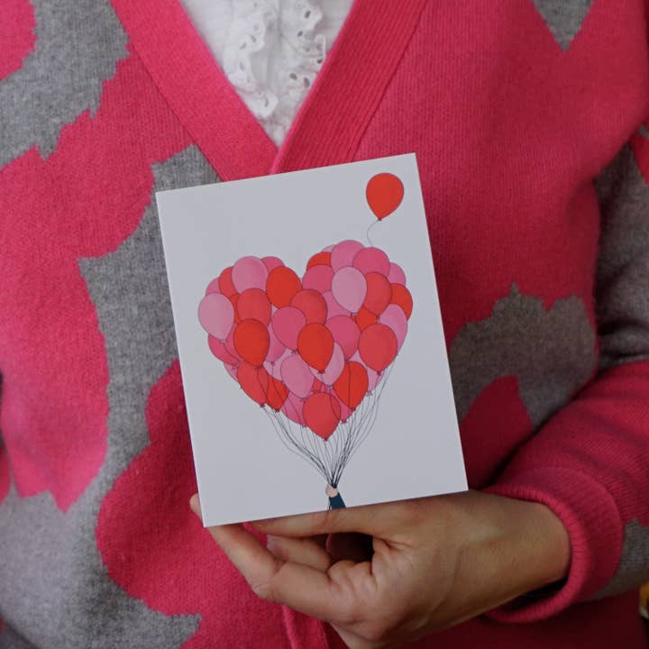 Belle Belette - Wholesale Love Card - Balloon Heart Love and Friendship Card2