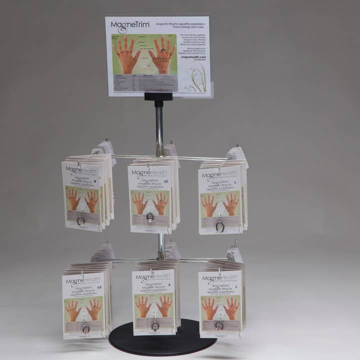 Smallest Black Spin Rack, 36 Assorted Rings, Choose Colors for wholesale by Magnehealth