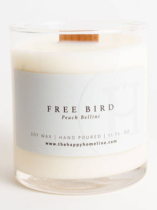 11 oz Free Bird Wood Wick Candle for wholesale by The Happy Home Line