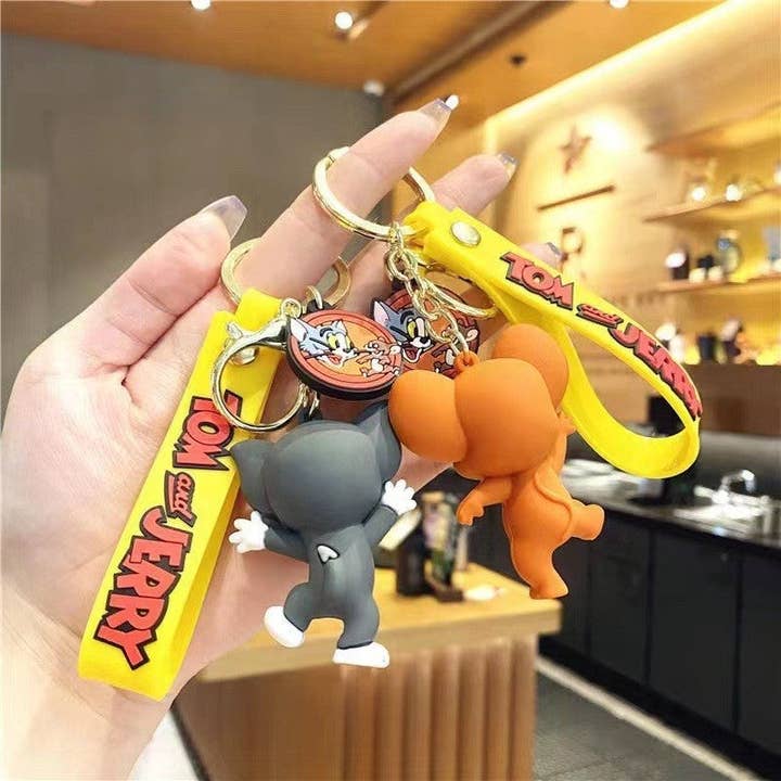 UZ Wholesale Store - Wholesale Keychain - Women's - Whimsical Cat and Mouse Cartoon Keychain