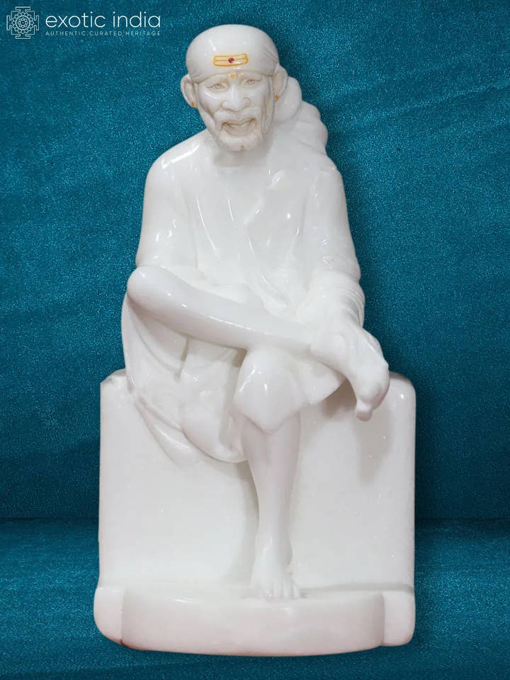 11" Sacred Sai Baba Statue For Home Gift | Marble Sculpture for wholesale by Exotic India Art