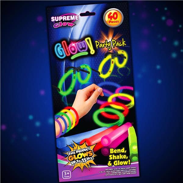 Windy City Novelties - Wholesale Light-Up Toy - Kids & Baby - Supreme Glow Party Pack - 40 Piece Assorted Glow Kit0