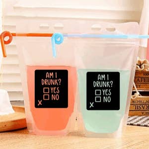 Reusable Drink Pouches Adult Juice Boxes with Decorative Sticker