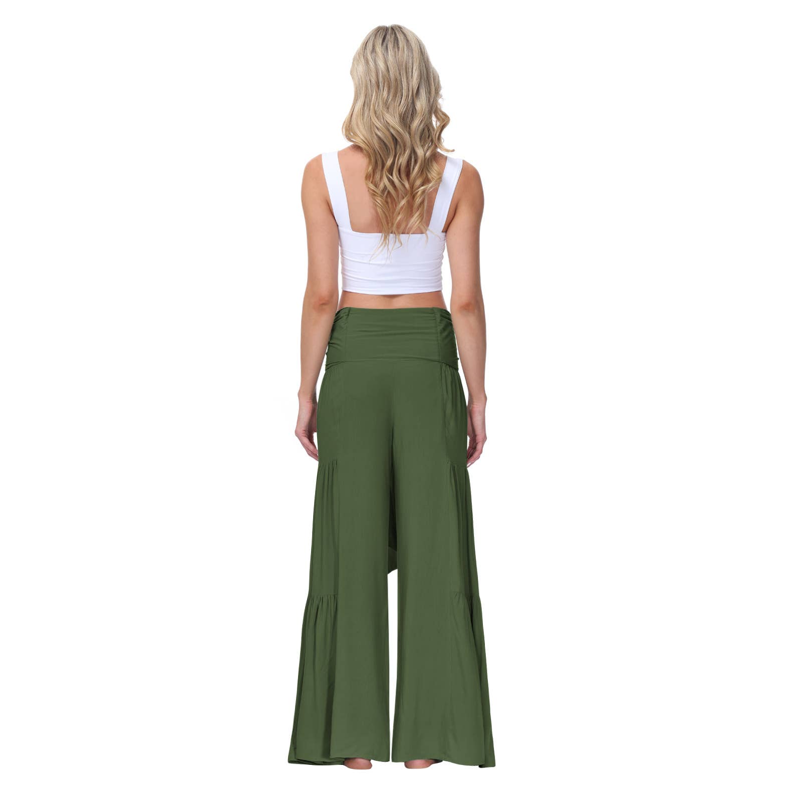 Lily Clothing - Wholesale Pants - Women's - Loose tight straps pleated waists Wide-leg pants14