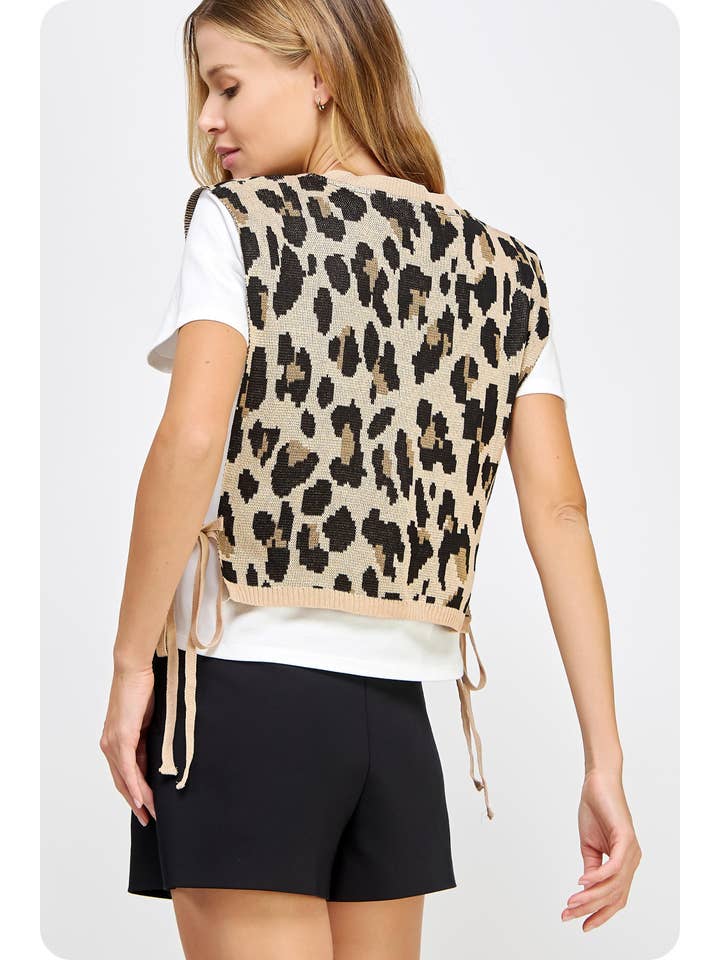 Strut & Bolt - Vente Chemisier – femme - T-shirt en tricot contrasté en tricot léopard5