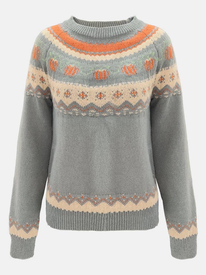 Rosa Clothing - Wholesale Knit Sweater - Women's - Western Vintage Halloween Pumpkin Sweater5