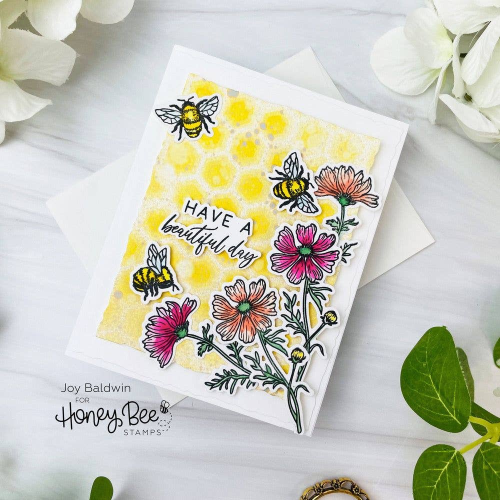 Honey Bee Stamps – wholesale Rubber/decorative stamp – Vintage Hive - 4x6 Photopolymer Stamp Set2