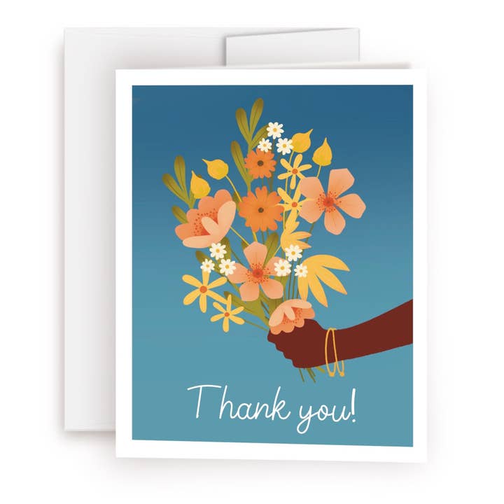 Floral Bouquet Thank You Greeting Card for wholesale by Happy Little Paper Co