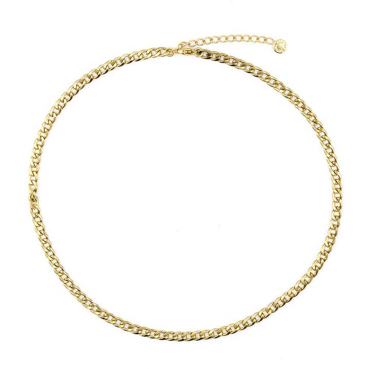 Collier ras du cou à maillons plats, chaîne en acier inoxydable 03 pour la vente par Sergio Engel jewellery