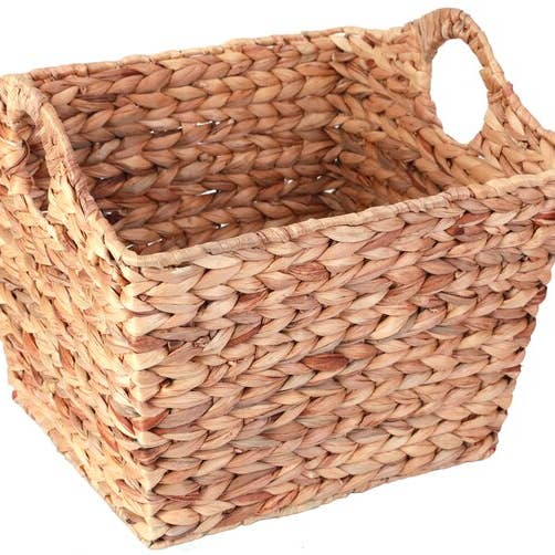 Rectangular Wicker Baskets with Cutout Handles for wholesale by Quickway Imports