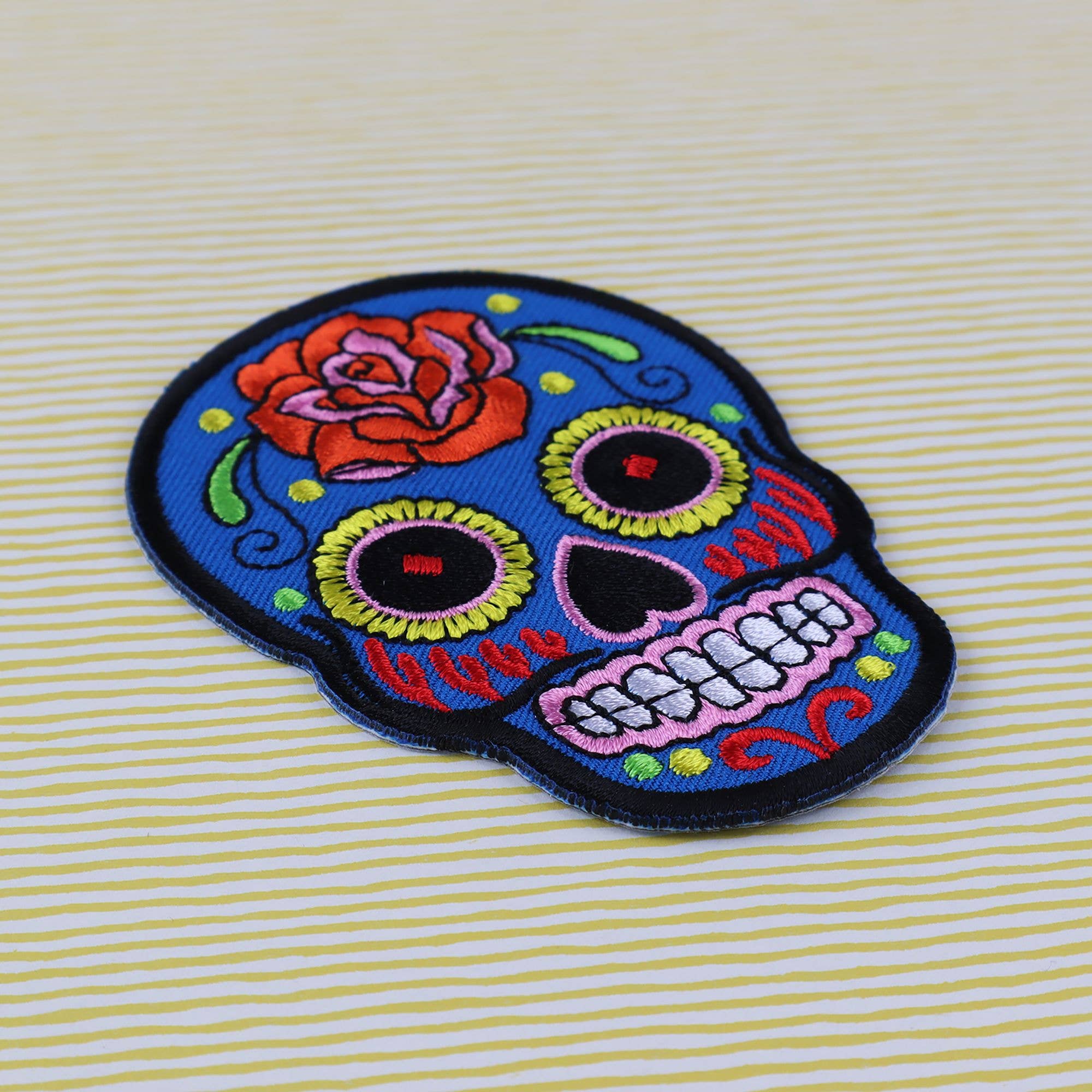 Tribal Trade GmbH - Wholesale Patch - Mexico skull patch with rose blue-orange patch2