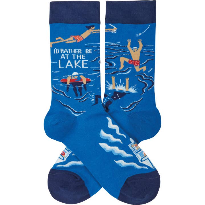 Primitives by Kathy - Wholesale Socks - Unisex - I'd Rather Be At The Lake Socks1