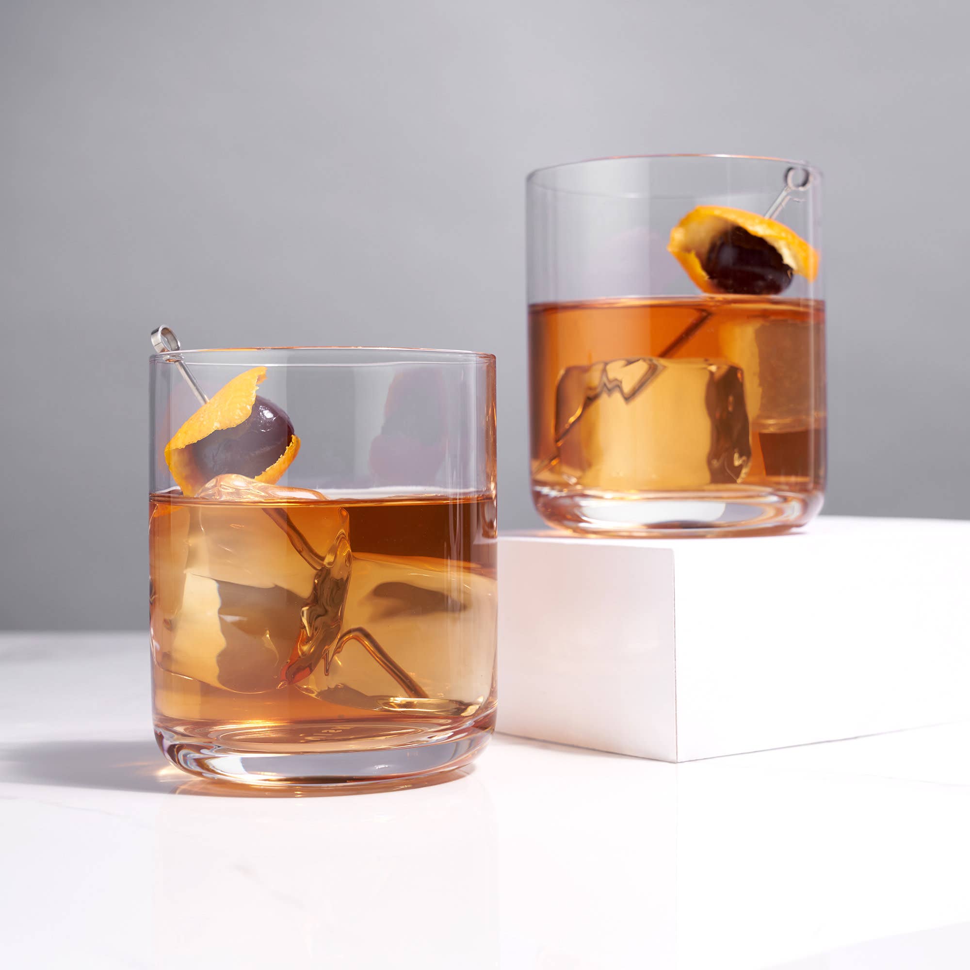 Viski - Vente Verres à cocktail/alcool - Ensemble de 2 verres à whisky bas en cristal Raye™3