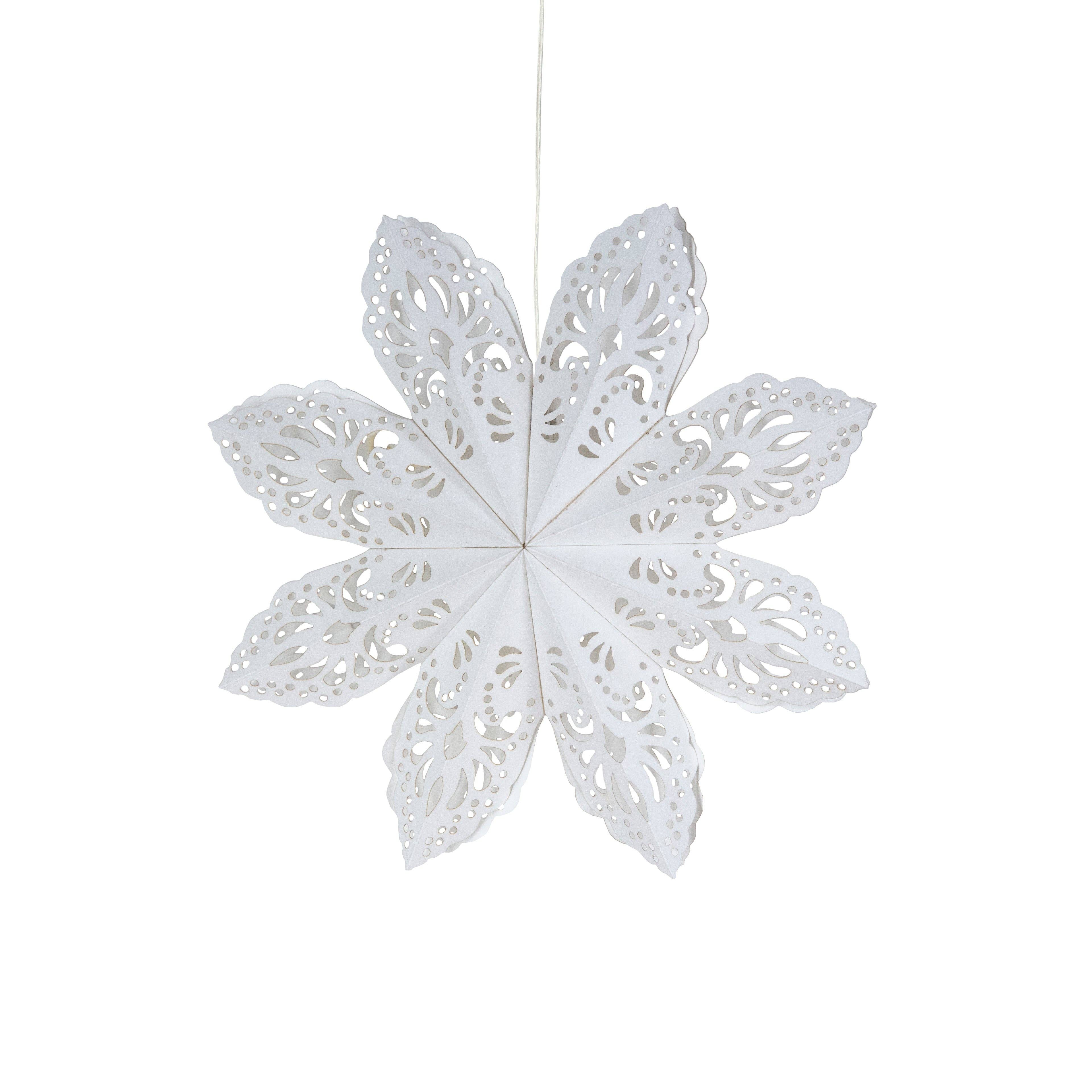 Artschatz LLC - Wholesale Ornament - Snowflake Ice Flower - 8, 12 or 16 inch | Paper Star Lantern Light5