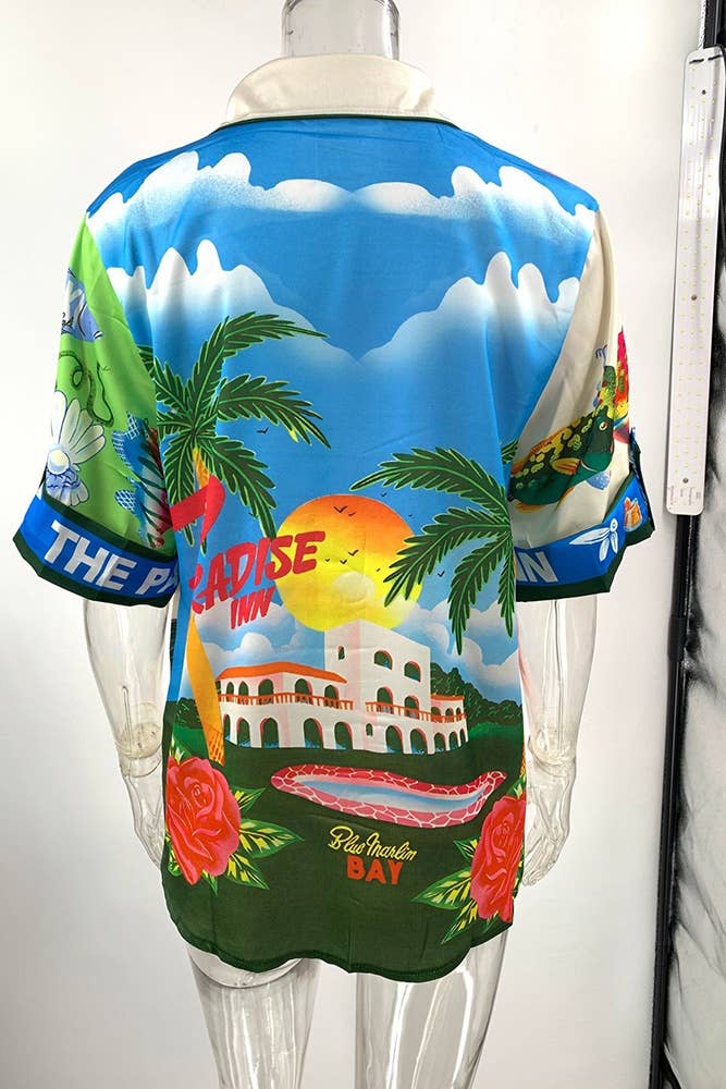 UNISHE - Wholesale Top & Pant Set (NOT Loungewear) - Women's - Summer Beach Vacation Printing 2pcs Pants Set JRM0577