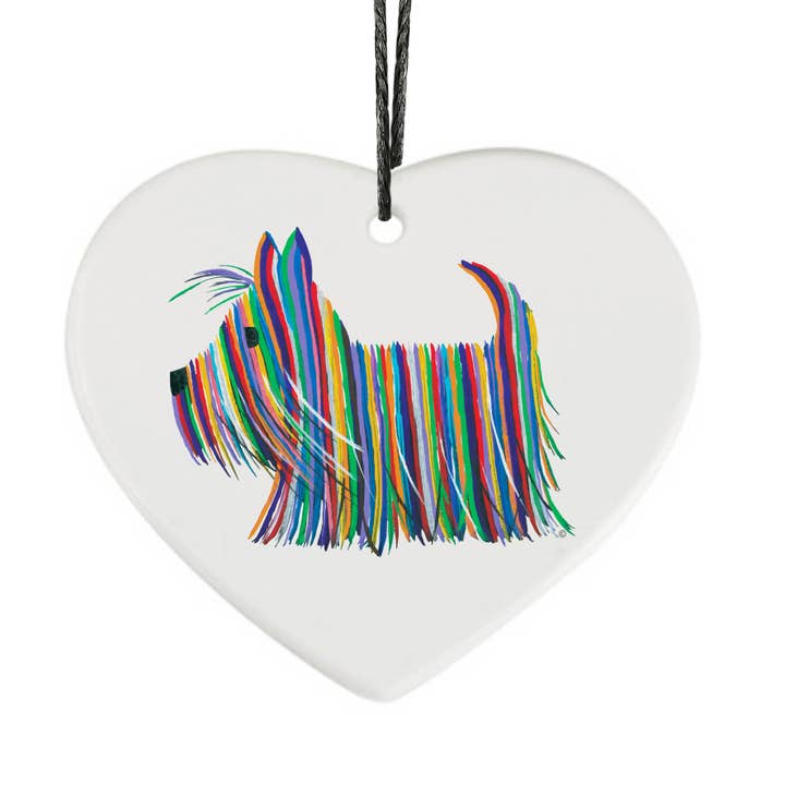 Décoration en céramique en forme de cœur Scottie pour la vente par The Hector Company