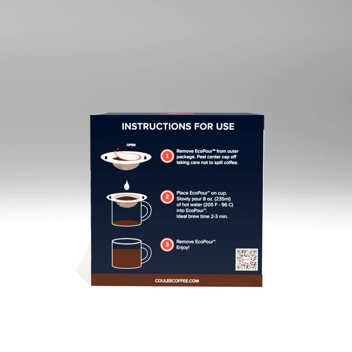 COULÉE Coffee - Wholesale Ground Coffee - Doc's Blend - Box of 10 Pre-Filled (Paper) EcoPours3