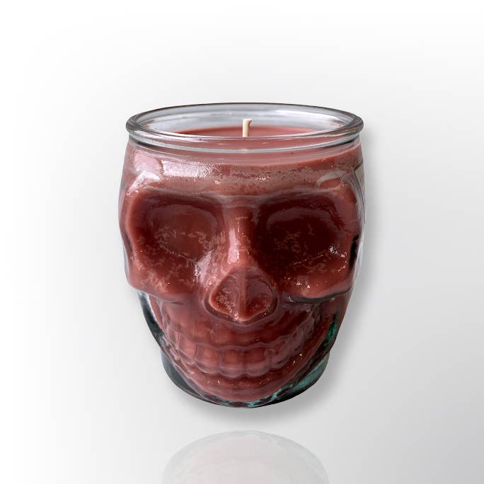 Farm Kitchen Candle Co. - Wholesale Jar/filled candle - "Snickers" Halloween Skull Soy Candle |13.5 oz| SHIP READY!