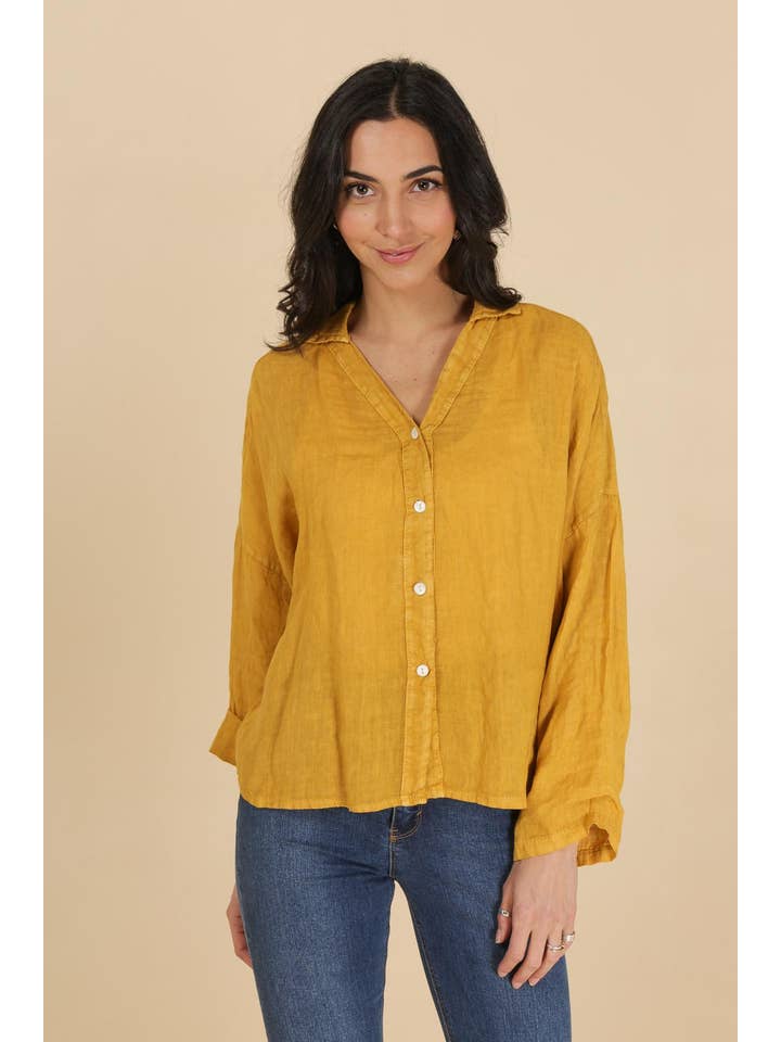 la maison des fibres naturelles - Wholesale Button Down Shirt - Women's - linen shirt 620984