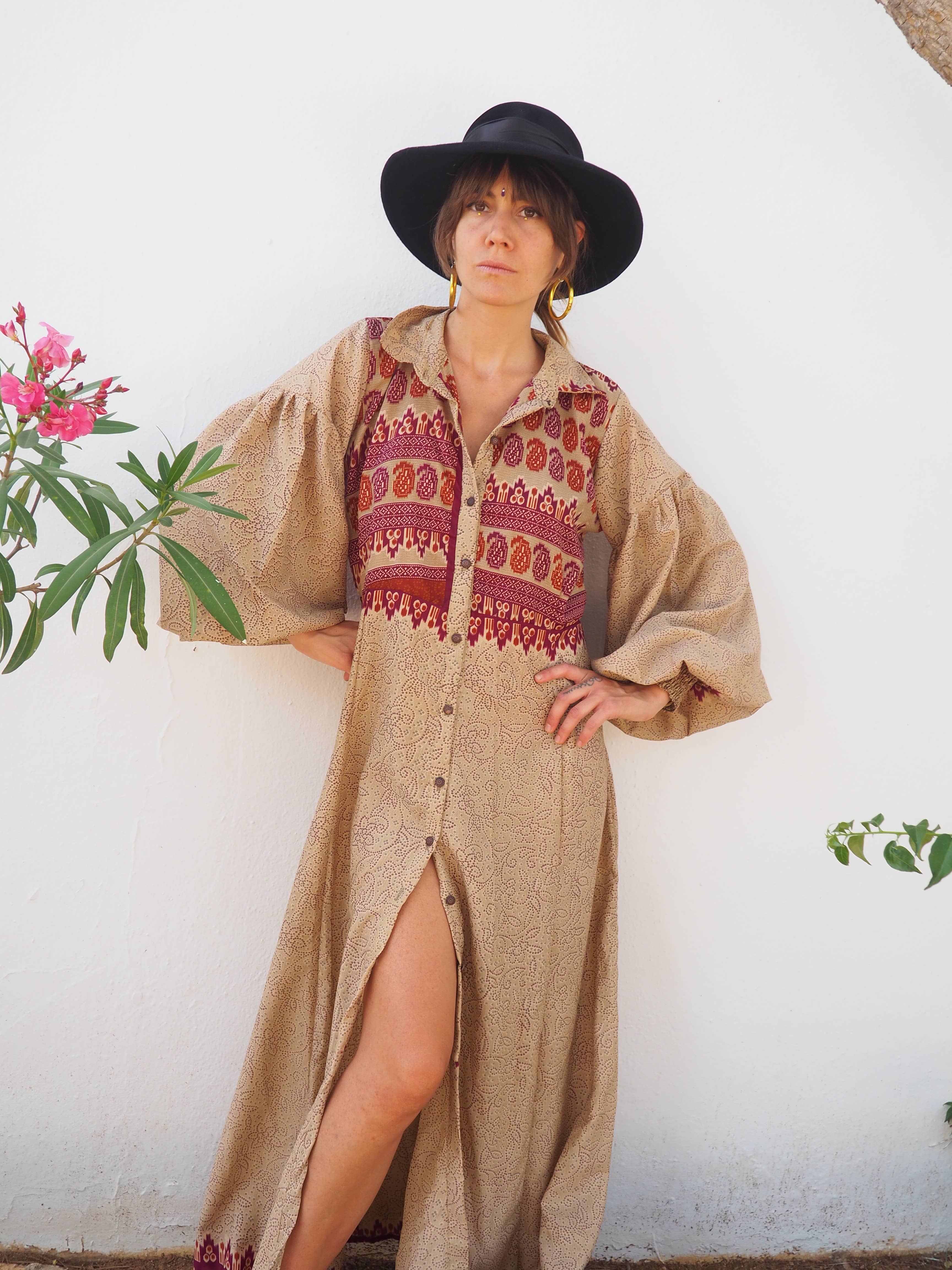 Vagabond Ibiza - Wholesale Dress - Women's - The Lenya Dress– Up-cycled Vintage Sari Dress 17
