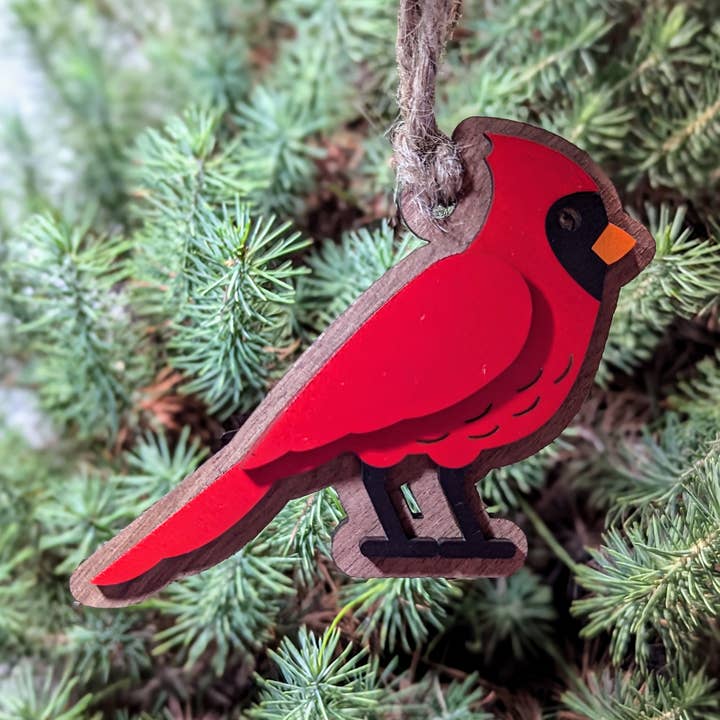 Red Cardinal Christmas Ornament for wholesale by The Little Ornament Shop