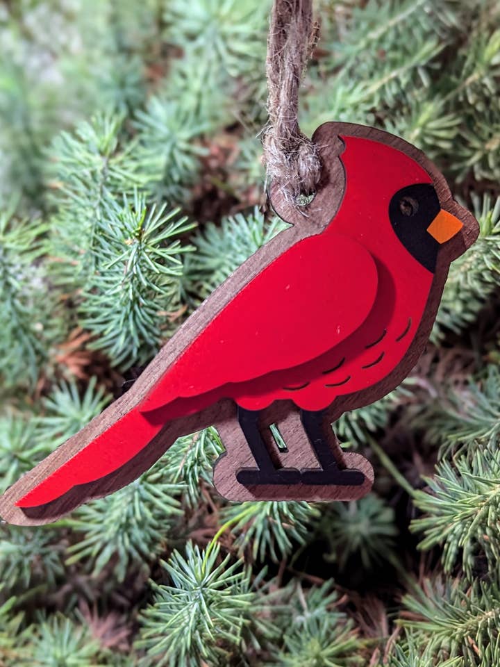 Red Cardinal Christmas Ornament for wholesale by The Little Ornament Shop