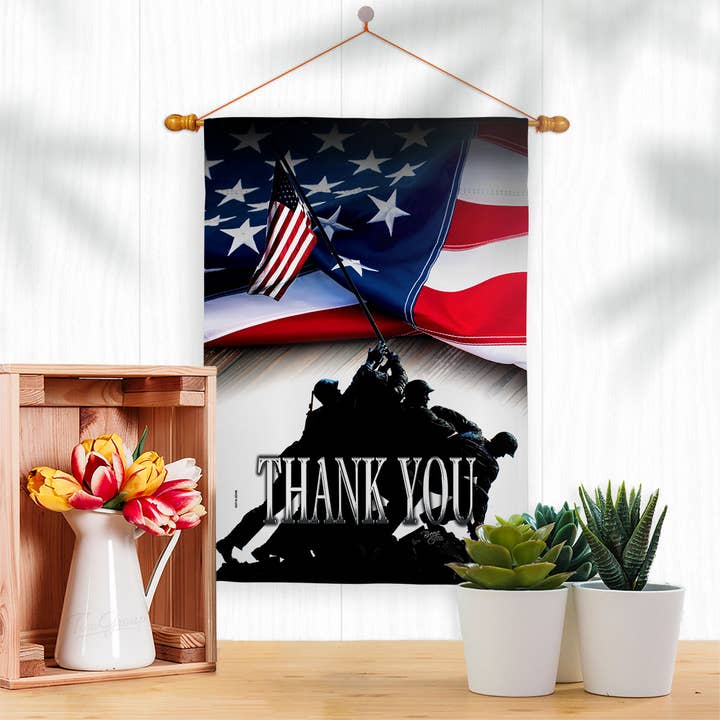 Two Group Flag Co - Vente Drapeaux - Drapeau décoratif « Thank You Armed Forces »2