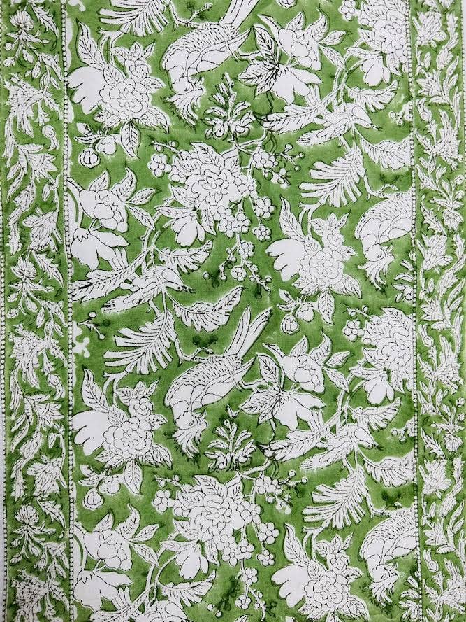 Cotton Print Club - Wholesale Table Runner - Olive Green Block Print Table Runner3