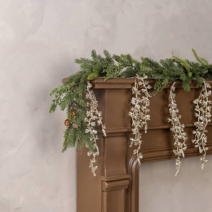 Ragon House - Wholesale Artificial Plant - 60" DRAPING CHAMPAGNE GLITTER BUDS