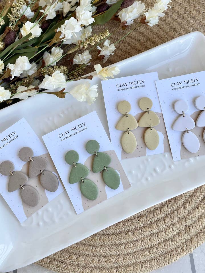 The Jordy Shorty | Lightweight Polymer Clay Earrings for wholesale by Clay Nicely