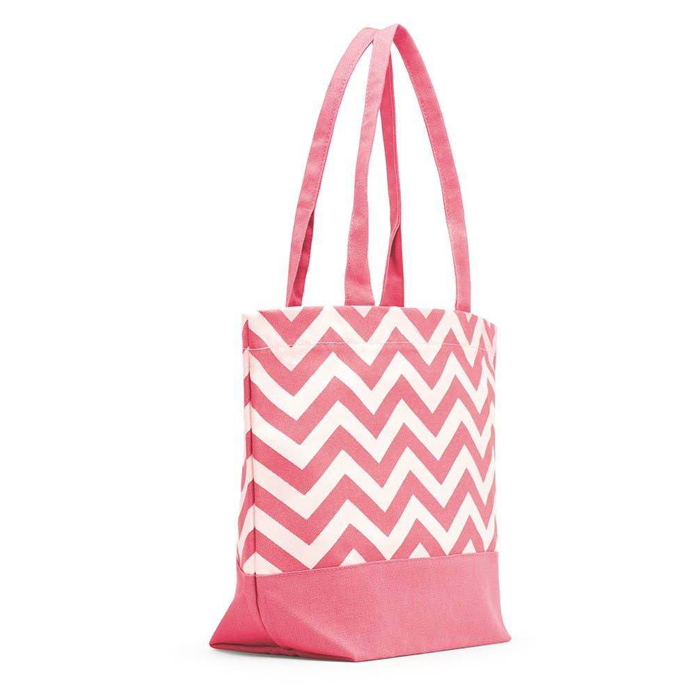 Weddingstar Inc. – wholesale Bärkasse - Dam – Stor Chevron Bomull Canvas Tyg Tygväska - Rosa0