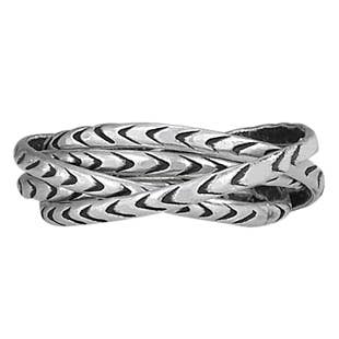 Bague roulante 5 bandes en argent sterling Roll With It pour la vente par Tiger Mountain Jewelry