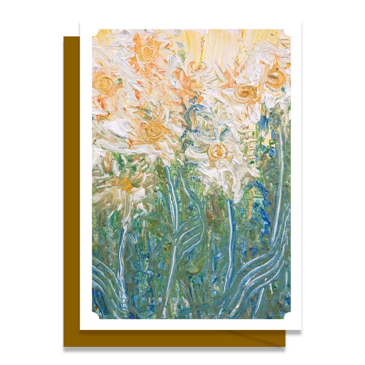 Tarjeta de Felicitación en Blanco de Arte Original - Esperando la Primavera 13 para venta al por mayor de Cherry Hill Studio