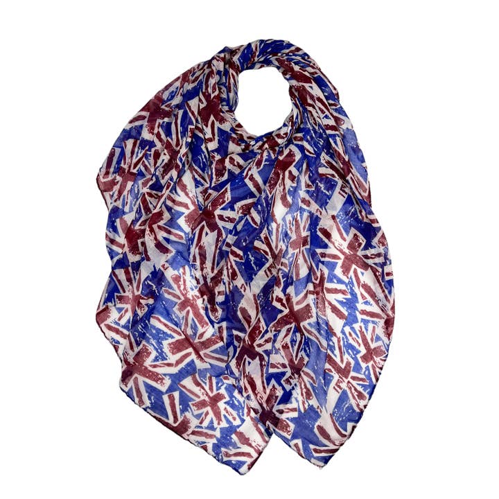 Mini UK Union jack met vlagprint op sjaal voor wholesale door London Scarves